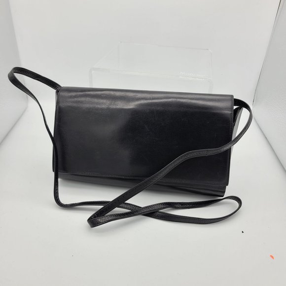 Charles Jourdan Vintage Black Leather Purse Clutch - Picture 1 of 10